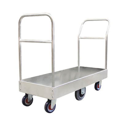 Heavy Duty Galvanised Steel Double Handle Deck Trolley - Standard