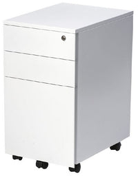 Firstline 3 Drawer Slimline Lockable Steel Desk Mobile - 2 Colour Options