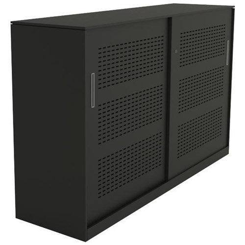Proceed 2 Sliding Door Steel Cabinet - 1020mm high - Black