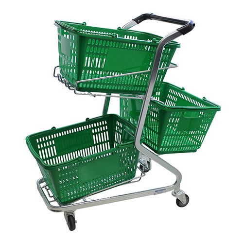 Triple Shopping Basket Trolley