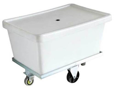 Large Mobile Plastic Waste/Laundry Trolley with Lid