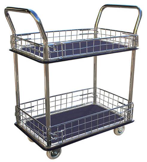 Standard 2 Level Shelf Trolley with Removable Mesh Sides