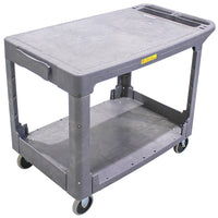 Large 2 Level Plastic Service Trolley with Flat Shelves