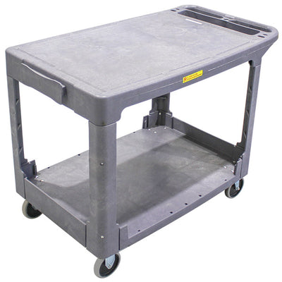 Large 2 Level Plastic Service Trolley with Flat Shelves