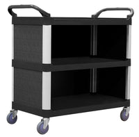 Enclosed 3 Level Plastic Service Trolley - 2 Sizes