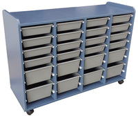 Mobile Melteca Plastic Tote Tray Trolley in 3 Sizes