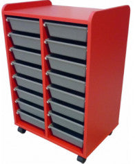 Mobile Melteca Plastic Tote Tray Trolley in 3 Sizes