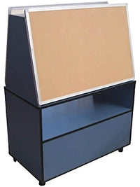 Mobile Teaching Station with Whiteboard and Pinboard and Drawers