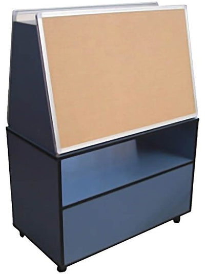 Mobile Teaching Station with Whiteboard and Pinboard and Drawers