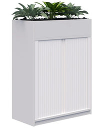 Rapid Tambour Cabinet Planter with Artificial Plants - Non-locking - 4 Sizes