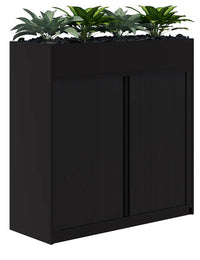Rapid Tambour Cabinet Planter with Artificial Plants - Non-locking - 4 Sizes