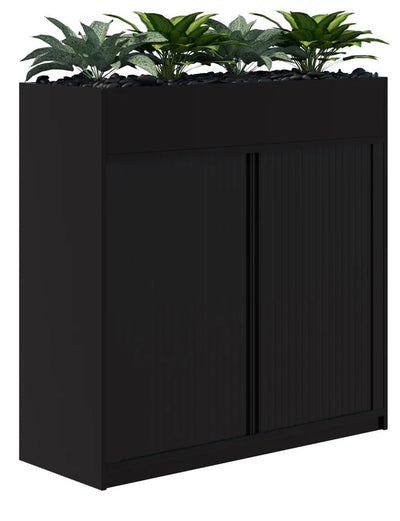 Rapid Tambour Cabinet Planter with Artificial Plants - Non-locking - 4 Sizes