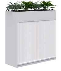 Rapid Tambour Cabinet Planter with Artificial Plants - Non-locking - 4 Sizes
