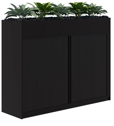 Rapid Tambour Cabinet Planter with Artificial Plants - Non-locking - 4 Sizes