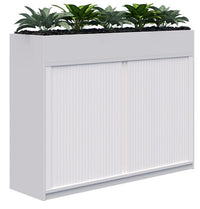 Rapid Tambour Cabinet Planter with Artificial Plants - Non-locking - 4 Sizes