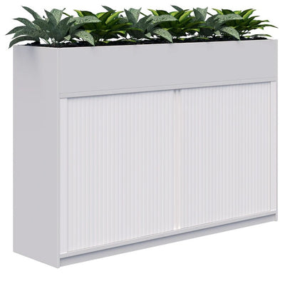 Rapid Tambour Cabinet Planter with Artificial Plants - Non-locking - 4 Sizes