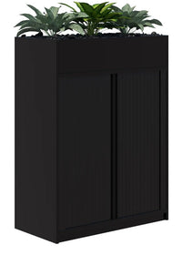 Rapid Tambour Cabinet Planter with Artificial Plants - Non-locking - 4 Sizes