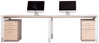 Oblique 2 Person Straight Height Adjustable Desk - 3 Sizes