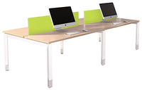 Oblique 4 Person Back to Back Height Adjustable Desk - 3 Sizes