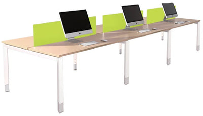 Oblique 6 Person Back to Back Height Adjustable Desk - 3 Sizes