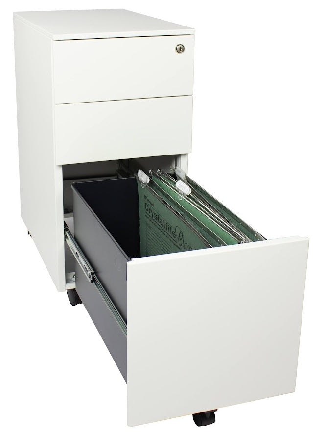Steelco Slimline 3 Drawer Desk Mobile - 3 Colours