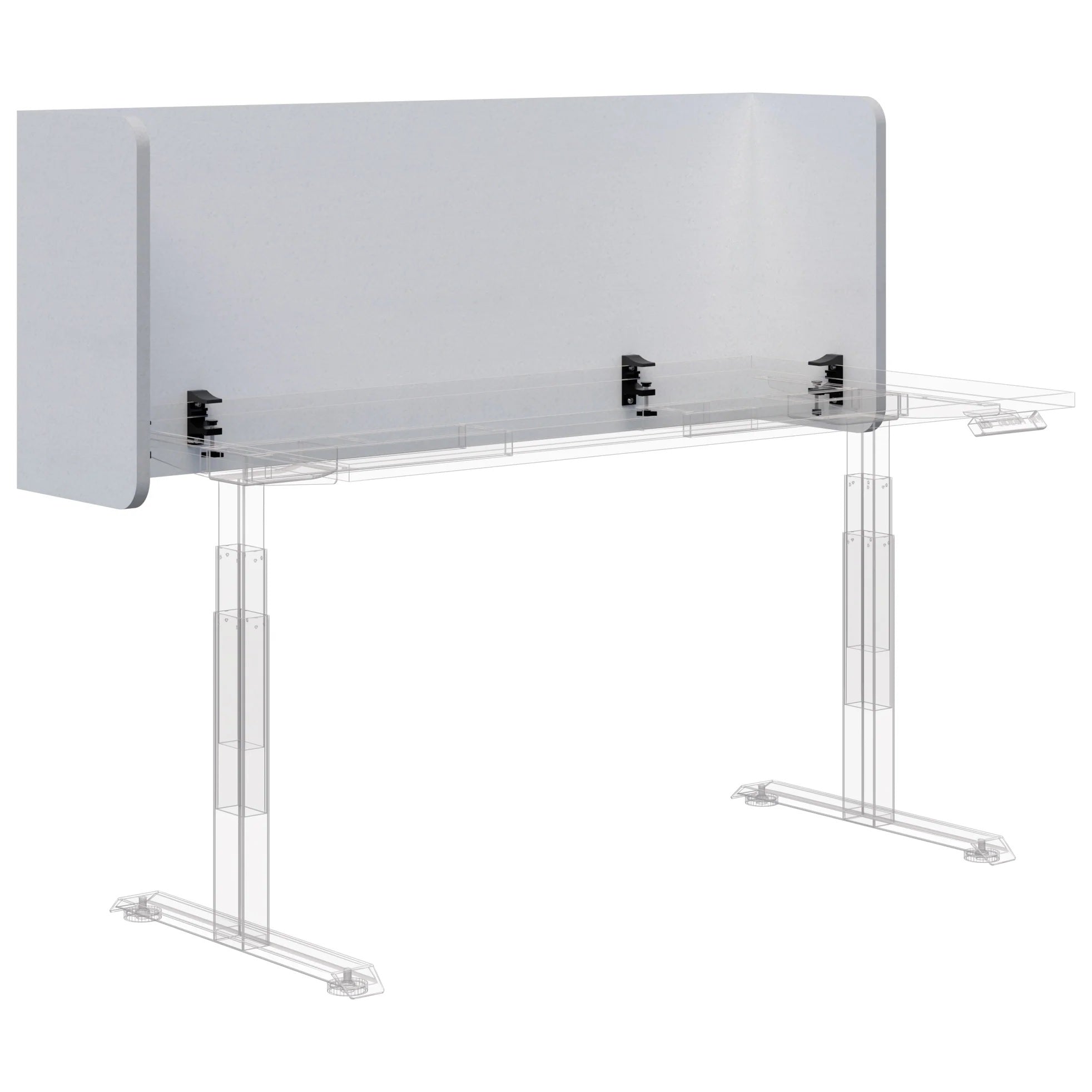 Sonic Fold Around Acoustic Desk Hung Screen - 4 Sizes