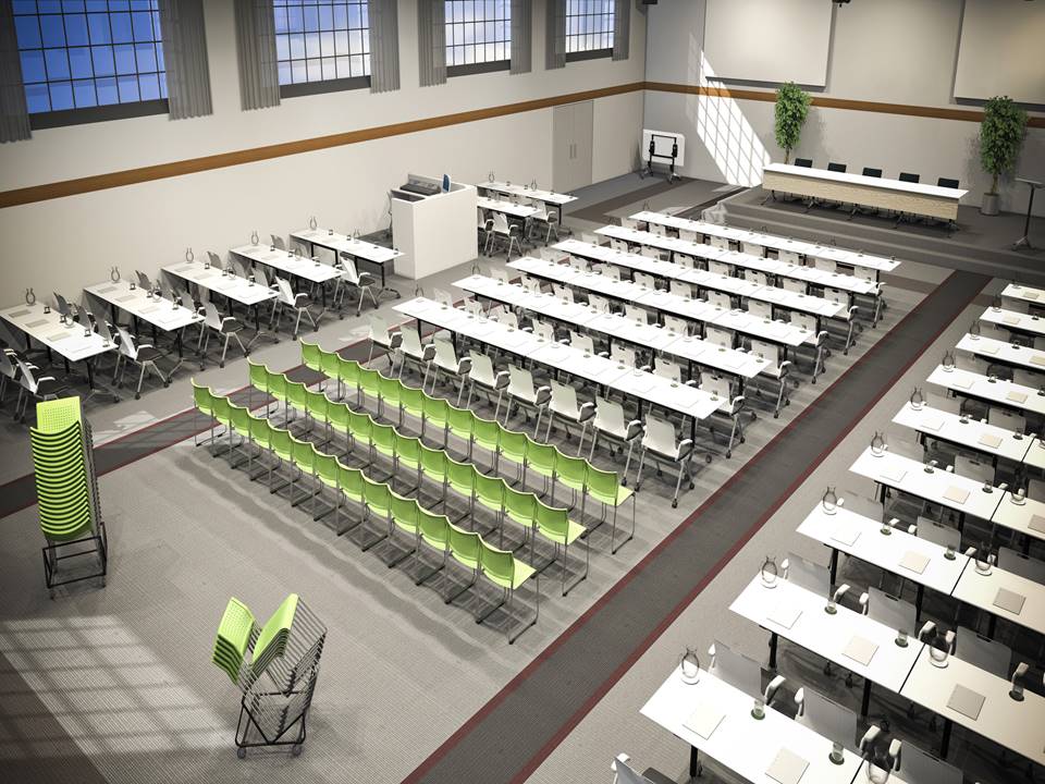 Team Flip Table & Stacker Chair Conference Room/Auditorium Package
