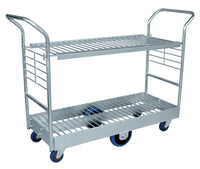 Heavy Duty 2 Tier Steel Platform & Shelf Rocking Platform Trolley