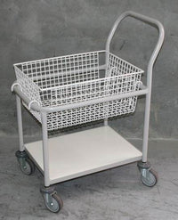 Standard Single Basket & Melteca Shelf Trolley