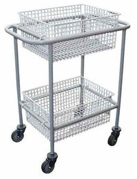 Double Basket Trolley with Plastic Coated Wire Baskets - 2 Sizes