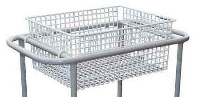 White Plastic Coated Basket for BC47 Double Basket Trolley
