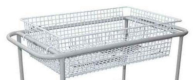 White Plastic Coated Basket for Double Basket Trolley - 2 Sizes