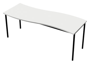 Rectangular Wave Student Whiteboard Table - Two Heights